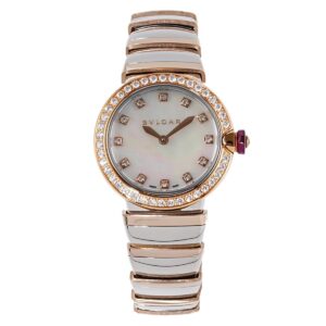 Lvcea MOP Dial in Rose Gold/Steel with Diamond Bezel