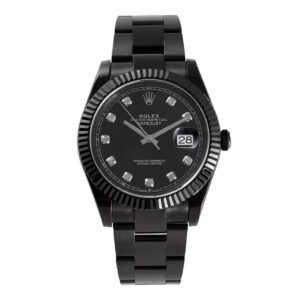 Datejust 41 Black Dial with Diamond Markers in PVD Black