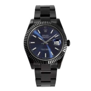 Datejust 41 Blue Dial with Stick Markers in PVD Black