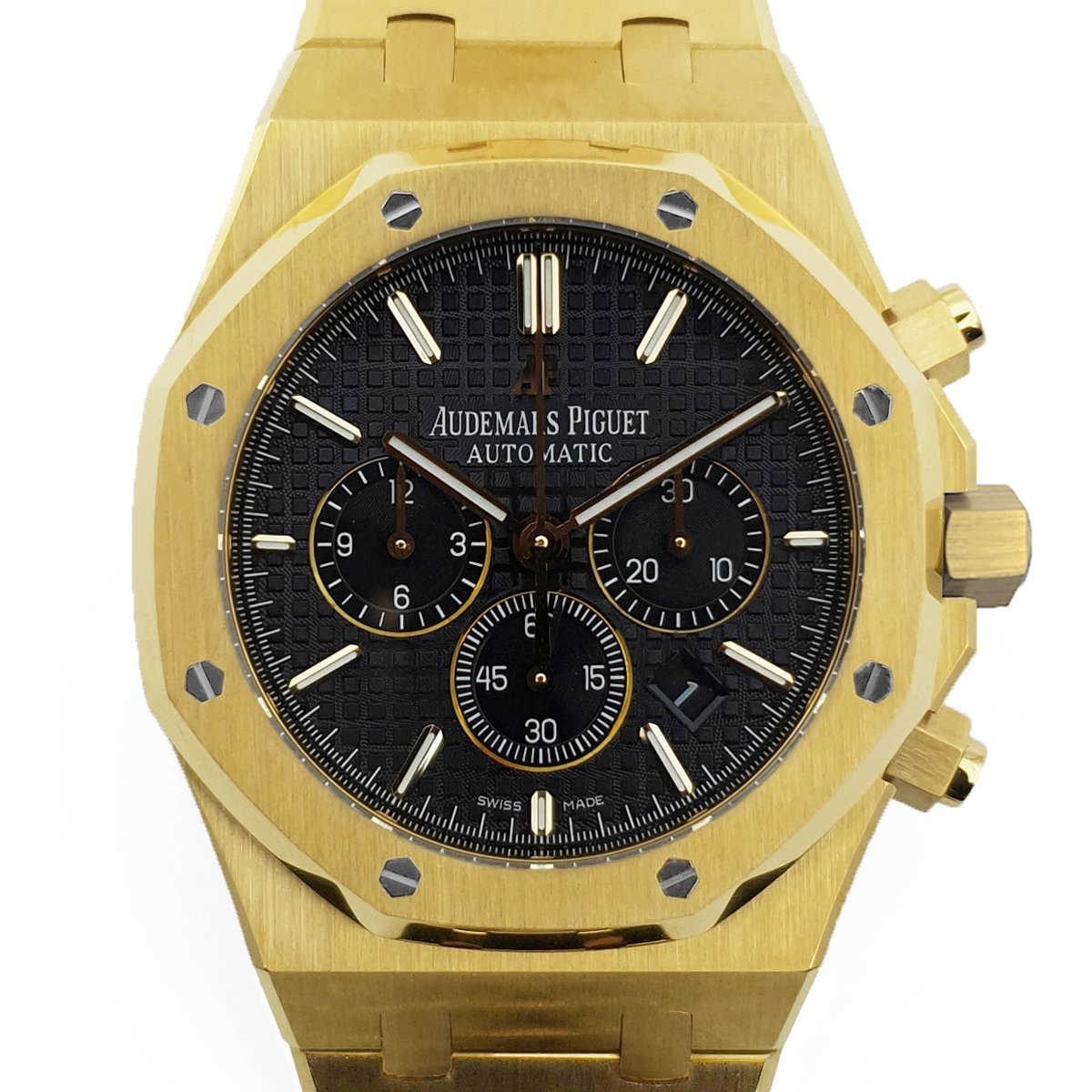 Royal Oak Self-Winding Chronograph White Dial in Yellow Gold