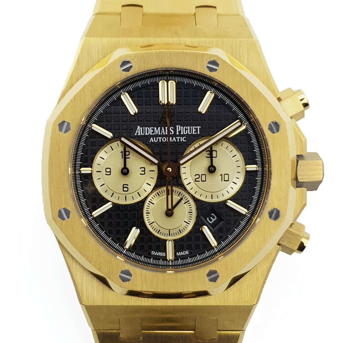 Royal Oak Self-Winding Chronograph Black/Gold Dial in Yellow Gold